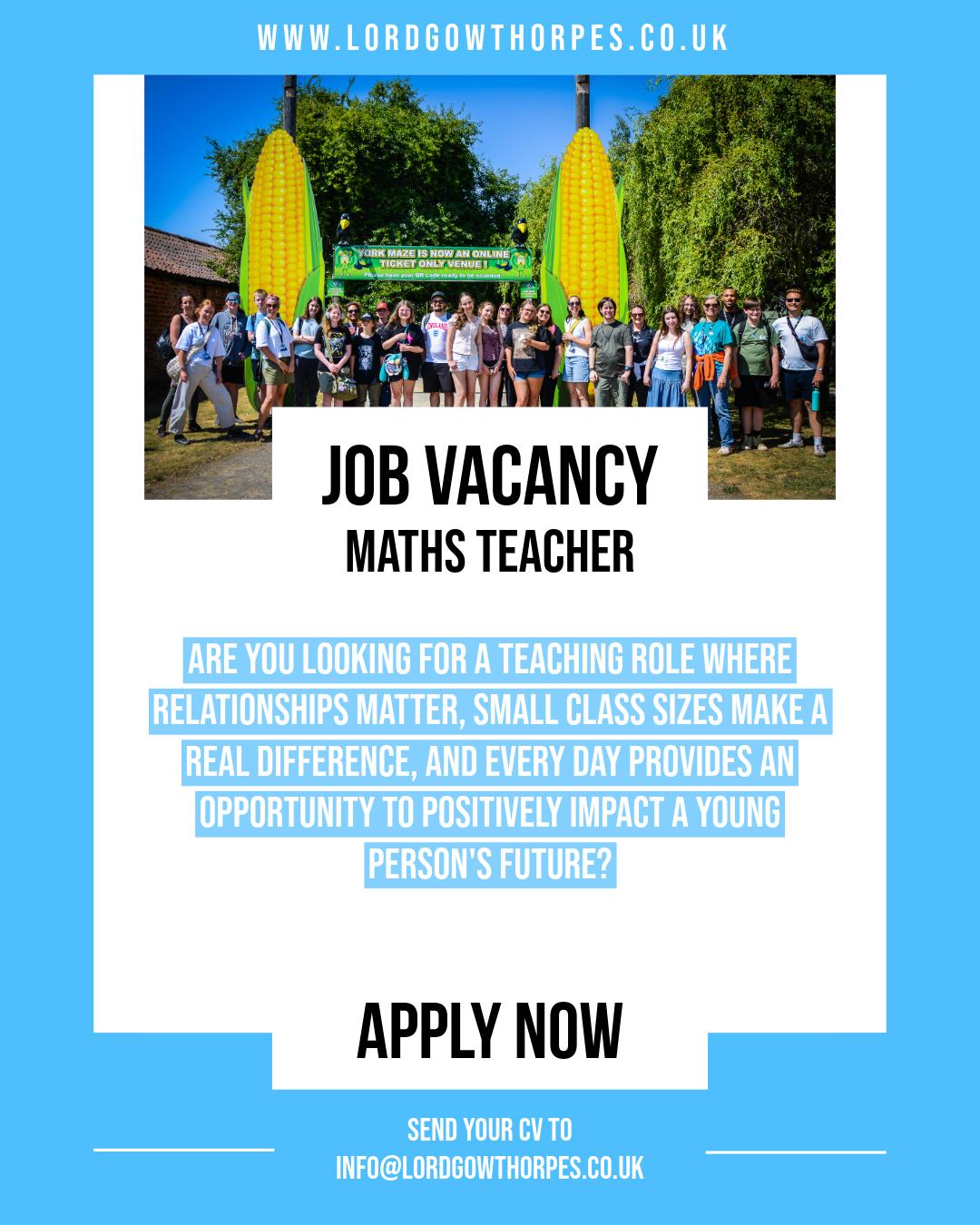 📢 We're Hiring | Maths Teacher

Are you passionate about making a real difference in young people's lives?

Lord Gowthorpe's Independent School is looking for a dedicated and compassionate Maths Teacher to join our specialist SEND team. With small class sizes, a supportive staff culture and the opportunity to build meaningful relationships with pupils, this is a role where you can truly see the impact of your teaching.

Whether you're an experienced teacher or looking to develop your SEND expertise, we'd love to hear from you.

📍 Full Time, Permanent
📅 Start Date: September, October or January (or sooner by agreement)
💷 Competitive salary (M3 to UPS, depending on experience)

https://www.lordgowthorpes.co.uk/job-vacancies